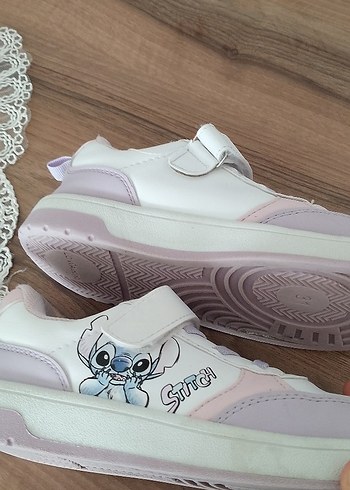 31 Beden Kız Çocuk Beyaz Pastel Spor Ayakkabı Velcro