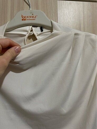 s Beden Ekru dik yaka regular fit gibe detaylı esnek bluz