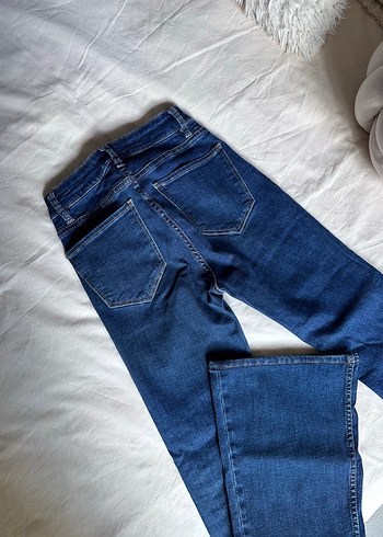Mango Lacivert Kadın Regular Fit Denim Pantolon