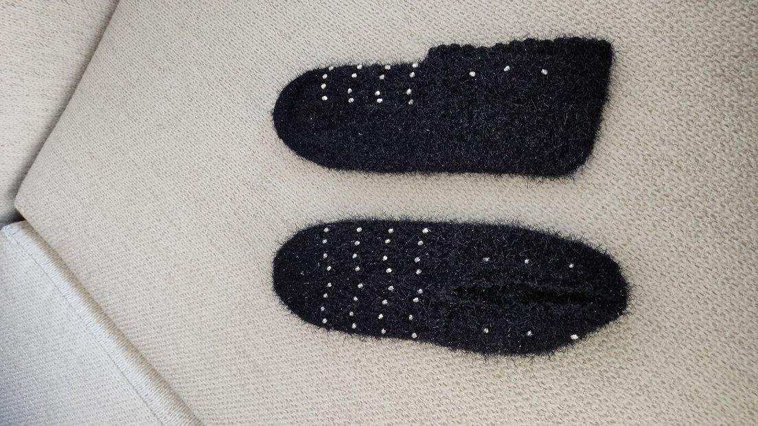 Siyah simli örme patik - Görsel 2