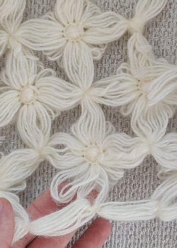 Dantel Detaylı Bohem Örgü Kadın Omuz Şal - Görsel 3