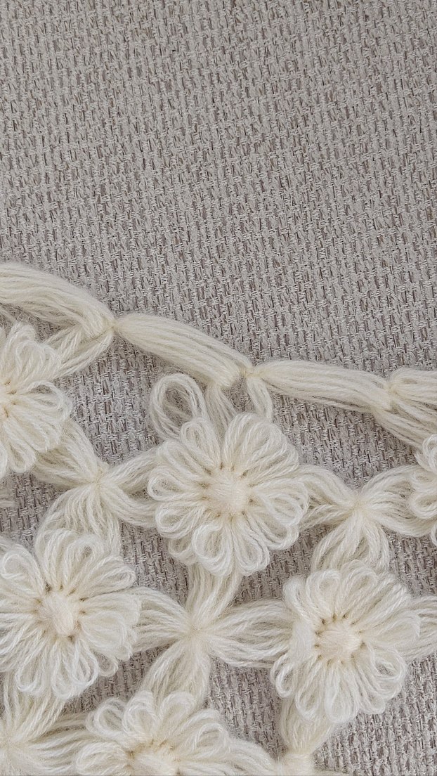 Dantel Detaylı Bohem Örgü Kadın  Omuz Şal - Görsel 4