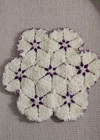 Mor Beyaz Örgü Banyo Lifi - Görsel 2