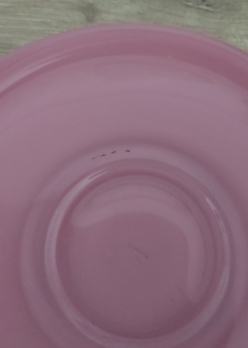 Pembe Kalp Desenli Çay Bardağı ve Tabak Seti - Görsel 4