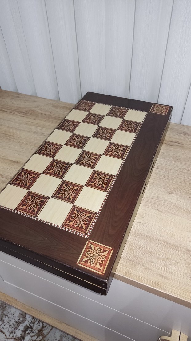 Kahverengi Ahşap Tavla Takımı - Görsel 5