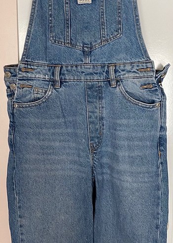 Pull and Bear Kadın Mavi Denim Uzun Askılı Tulum