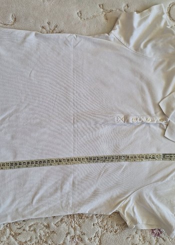 xl Beden Kadın Beyaz Kısa Kollu Polo Tişört