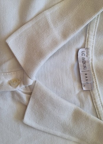 xl Beden beyaz Renk Kadın Beyaz Kısa Kollu Polo Tişört
