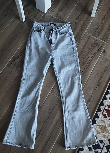 xs Beden gri Renk SATILMISTIR..Trendyol ispanyol paca kot pantolon 36