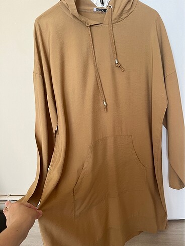 Diğer Kapşonlu bayan tunik XL bej