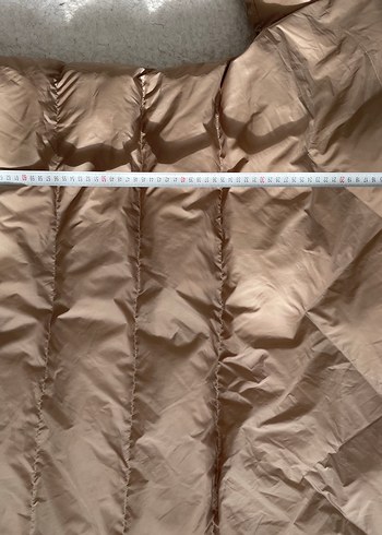 Bej Kapüşonlu Kadın Kışlık şişme yorgan mont - Görsel 5