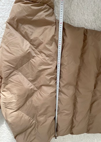 Bej Kapüşonlu Kadın Kışlık şişme yorgan mont - Görsel 6