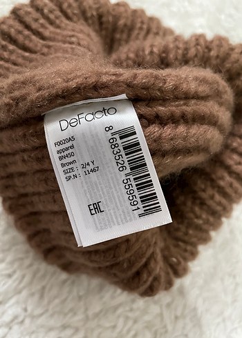 Defecto kahverengi bere şapka yünlü çoçuk - Görsel 4