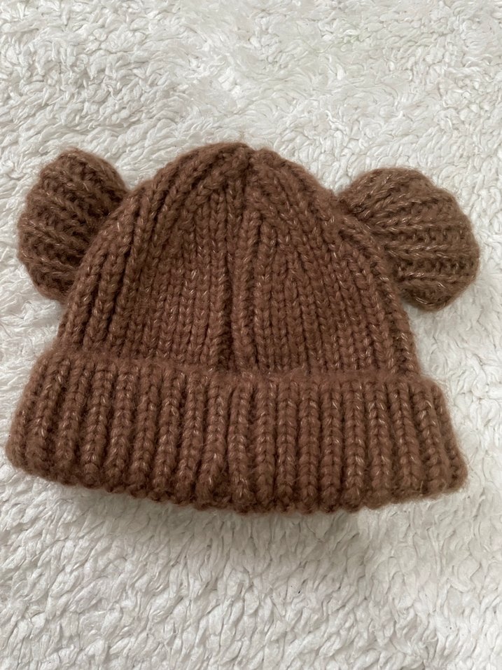 Defecto kahverengi bere şapka yünlü çoçuk - Görsel 3