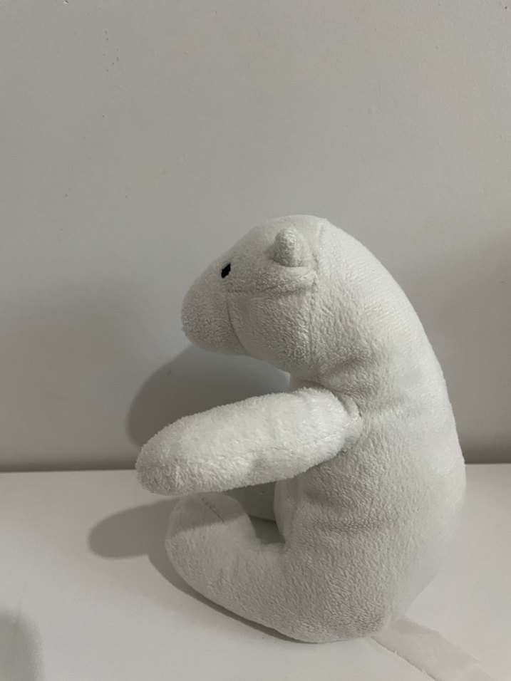 Beyaz ve Gri Peluş Ayı Oyuncak - Görsel 2