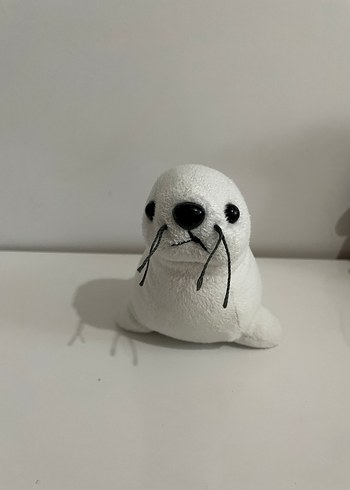 Beyaz ve Gri Peluş Fok Oyuncak - Görsel 3