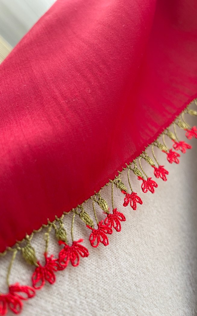 Kırmızı yazma iğne oyası reyyan marka - Görsel 2