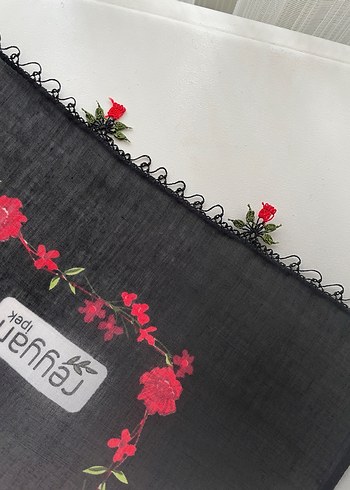 İğne oyası reyyan Sıyah yazma - Görsel 3