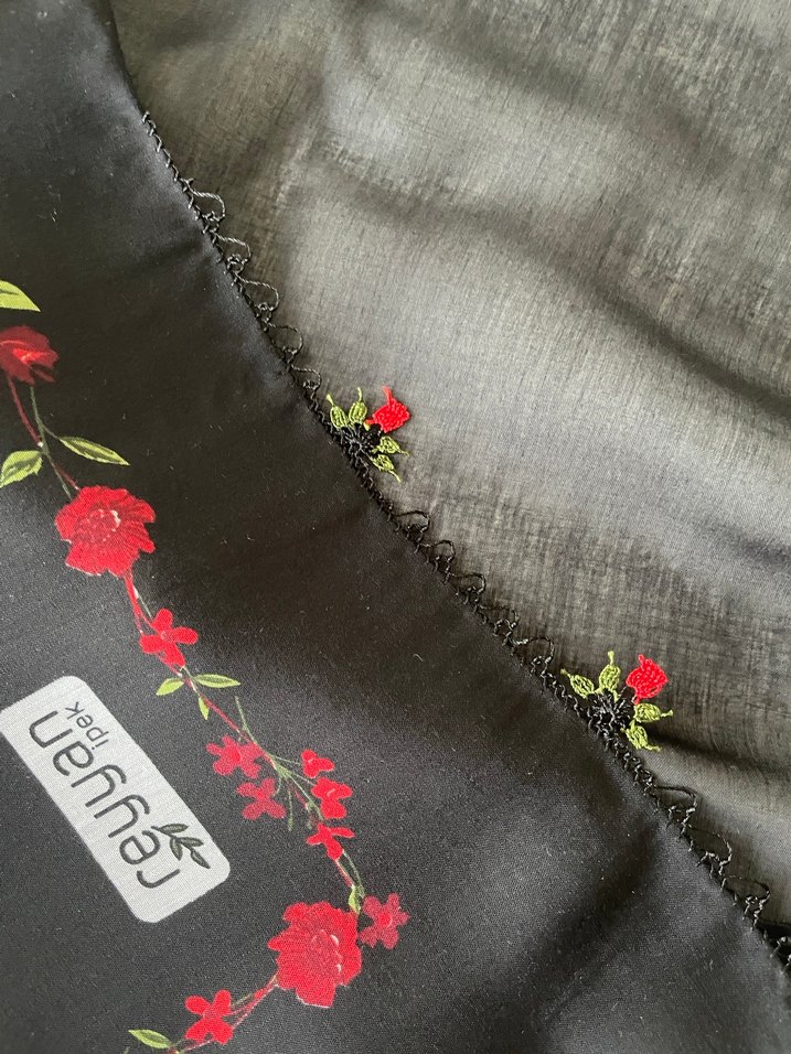 İğne oyası reyyan Sıyah yazma - Görsel 2