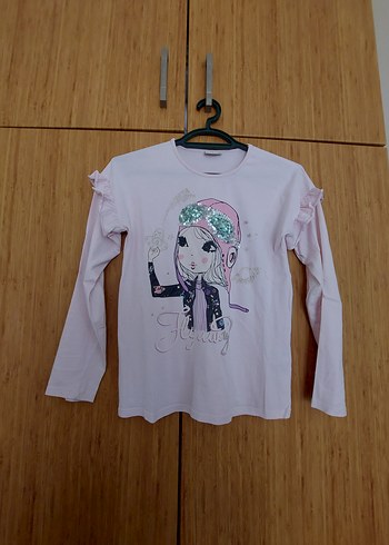 Kız Çocuk Pembe Uzun Kollu Tişört