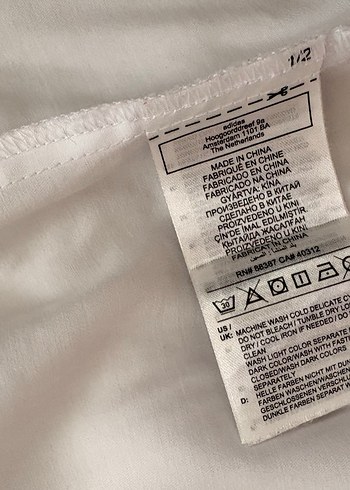 m Beden Adidas Beyaz Düğmeli Uzun Kollu Kadın Gömlek
