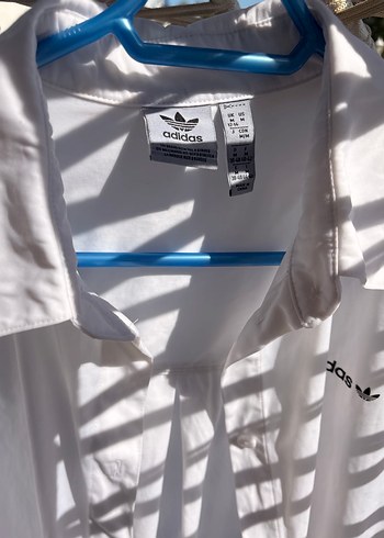 38 Beden Orjinal Adidas Beyaz Pamuklu Uzun Kollu Salaş Gömlek