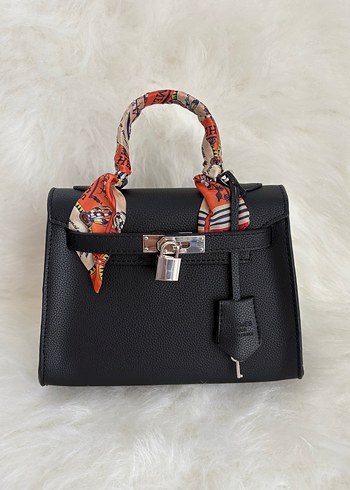 Hermes Siyah Deri Kemerli Modern Klasik Kadın Çanta