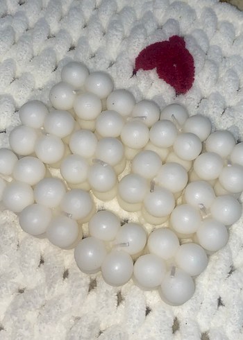 Beyaz Küçük Top Mumlar - Görsel 2