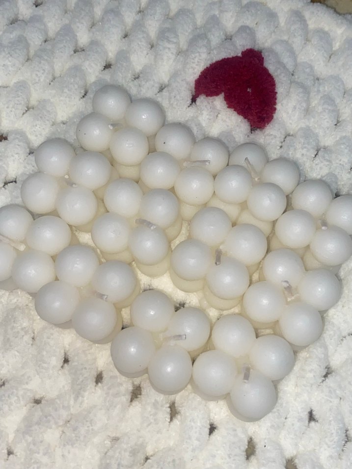 Beyaz Küçük Top Mumlar - Görsel 2