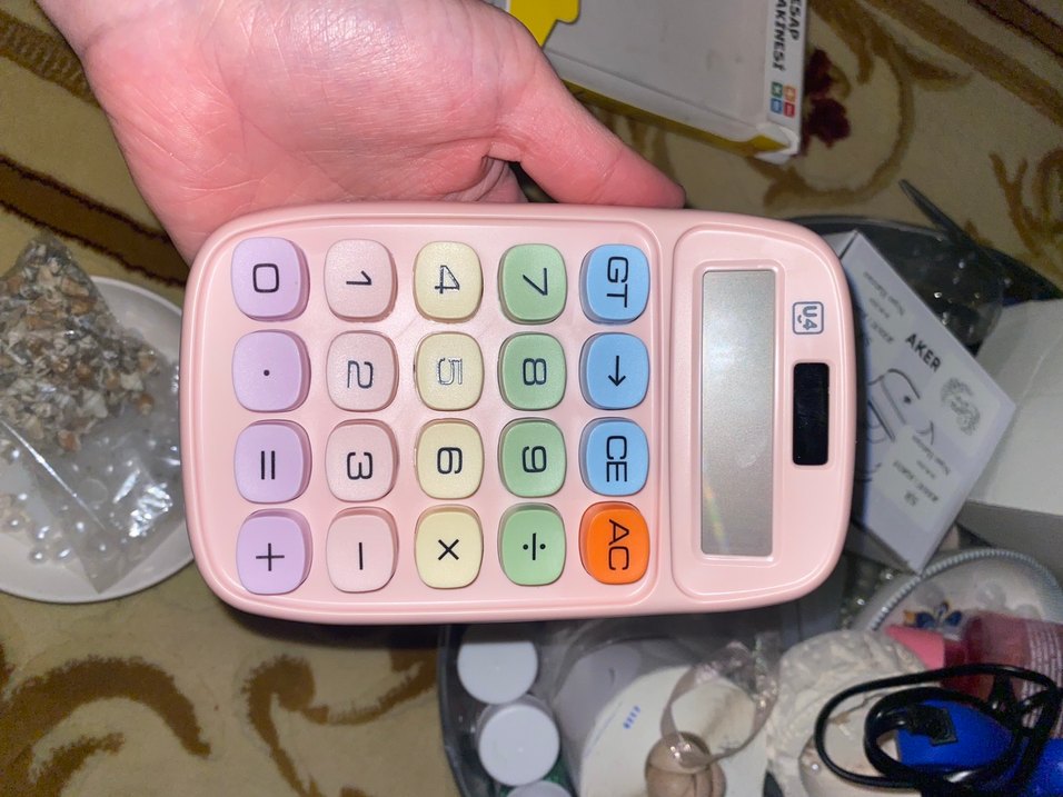 Pastel Renkli Pembe Hesap Makinesi - Görsel 2