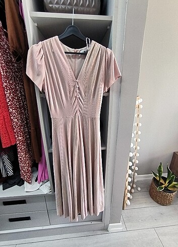 ADL Nightzoom midi pudra gece elbisesi - Görsel 4