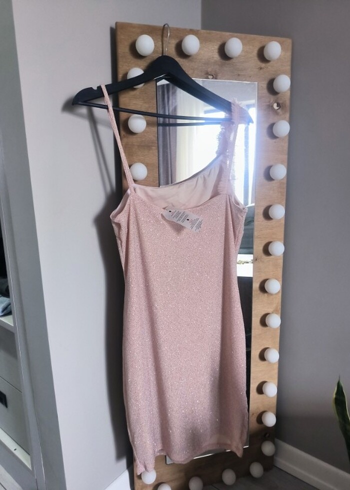 BRİDE TO BE MİNİ ELBİSE PUDRA  - Görsel 2