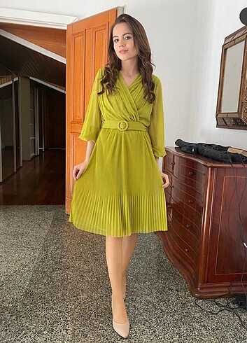Gusto yağ yeşili midi abiye - Görsel 2