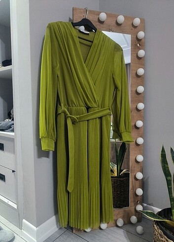 Gusto yağ yeşili midi abiye - Görsel 4