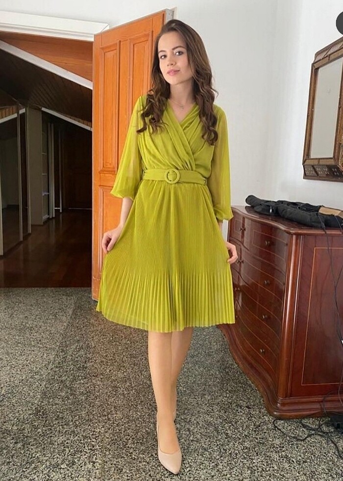 Gusto yağ yeşili midi abiye - Görsel 2