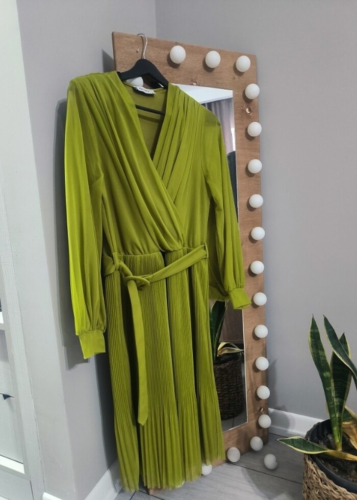 Gusto yağ yeşili midi abiye - Görsel 3