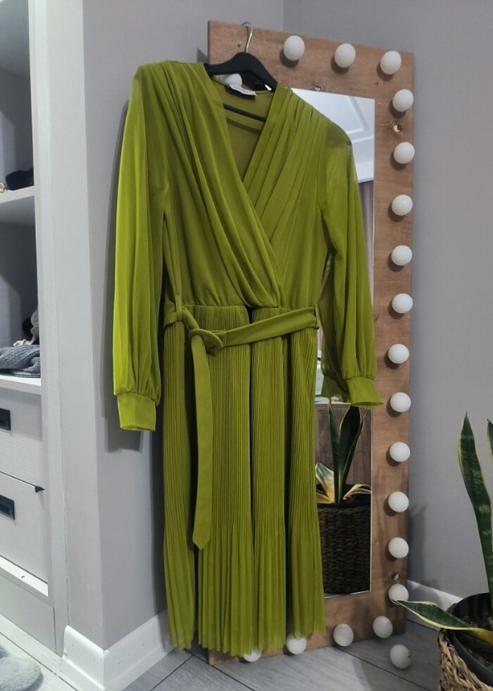 Gusto yağ yeşili midi abiye - Görsel 4