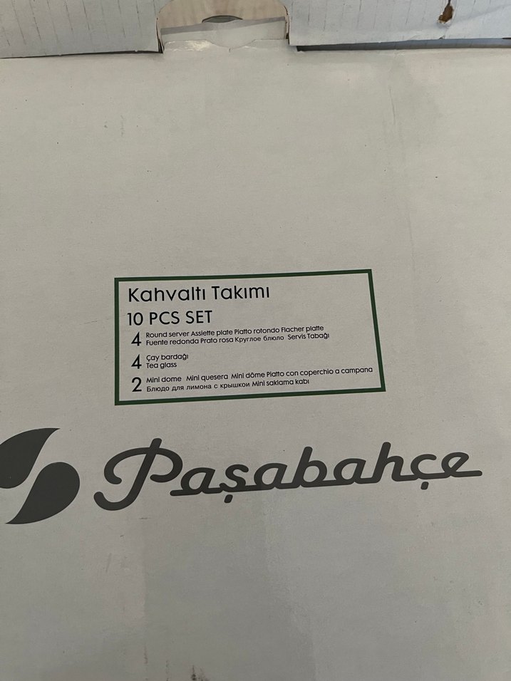 Paşabahçe 4bölmeli servis tabağı 4 cay bardağı ve bir şekerlik - Görsel 4