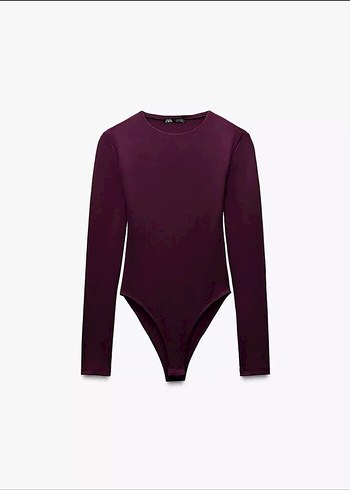 Zara Zara Bordo Uzun Kollu Dar Kesim Bluz