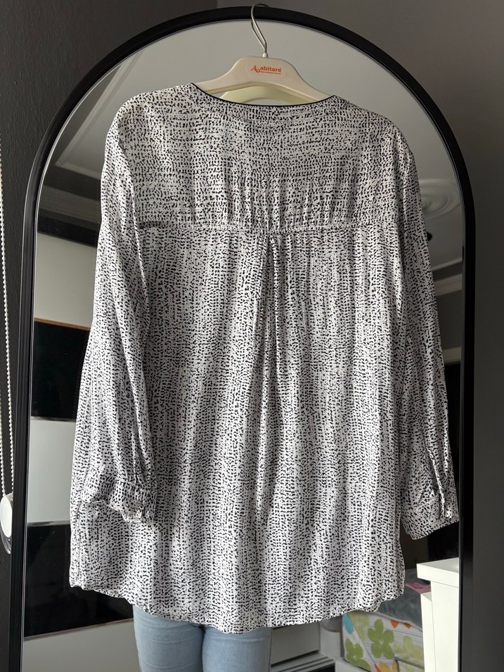 LCW waikiki Düğmeli Gri Bağlama Desenli Hamile Bluzu - Görsel 2