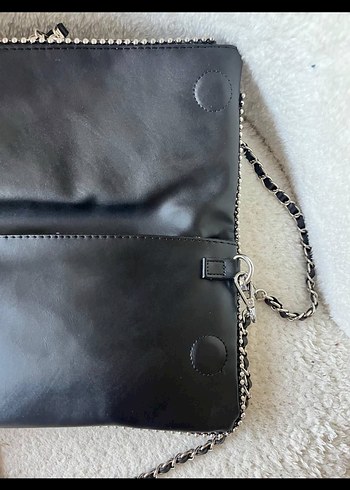 Zadig Zincir Detaylı Siyah Deri Rock Punk Çanta - Görsel 2