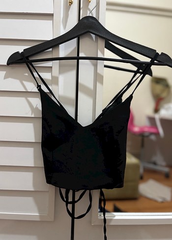 Siyah Şık Sırt Detaylı Crop - Görsel 2