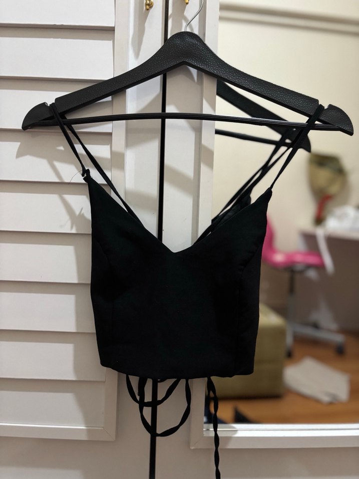 Siyah Şık Sırt Detaylı Crop - Görsel 2