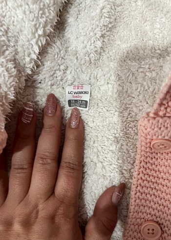 Kız Çocuk Kapüşonlu Örgü Pembe Yelek - Görsel 4