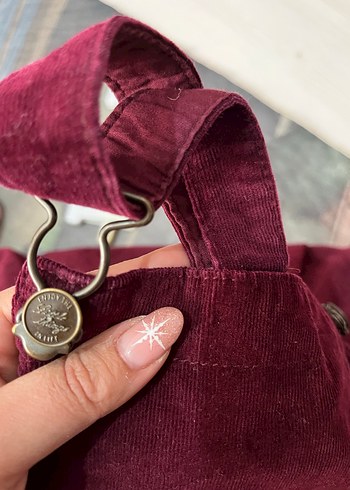 Bordo Kız Çocuk Askılı Elbise - Görsel 2