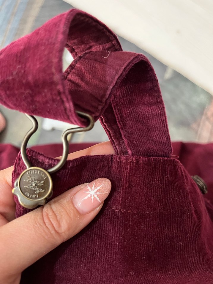 Bordo Kız Çocuk Askılı Elbise - Görsel 2