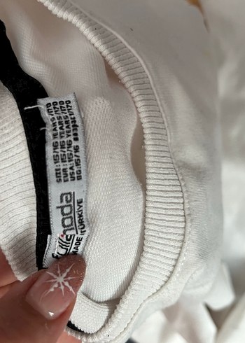 Beyaz Uzun Kollu  Sweatshirt - Görsel 3