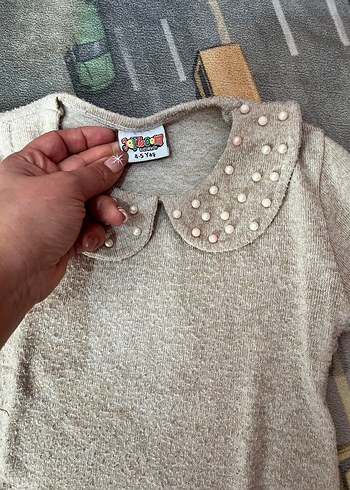 İnci Detaylı Bej Kız Hırka - Görsel 2