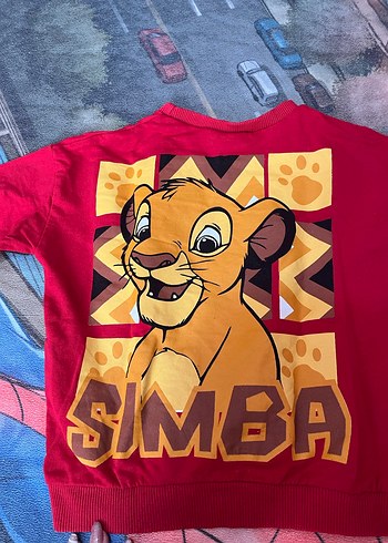 Simba Baskılı Kırmızı Erkek Sweatshirt - Görsel 3