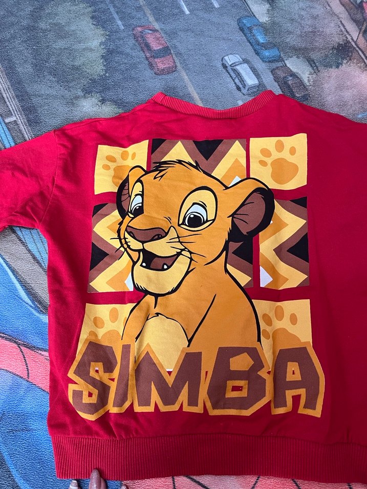 Simba Baskılı Kırmızı Erkek Sweatshirt - Görsel 3